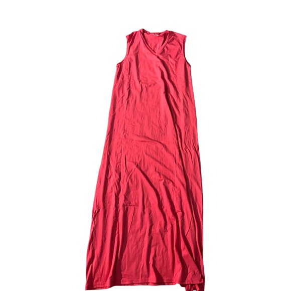 Realessentials-sleeveless Maxi Dress Casual Beach Cover Up Sundress CORAL Size S - Picture 1 of 1